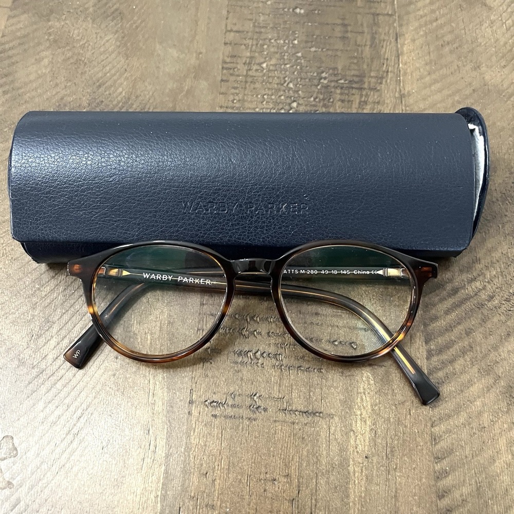 Warby Parker Watts M 280 Sugar Maple Eyeglasses Frame‎ 49-18-145 w/Case